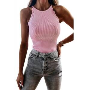 NEW LILY CLOTHING halter neck tank top in pink